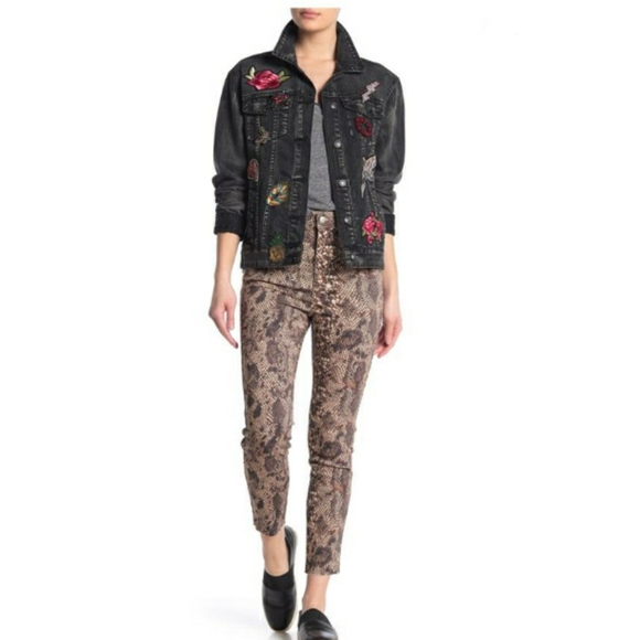 FREE PEOPLE High Rise Snake Print Jeans - Picture 5 of 6